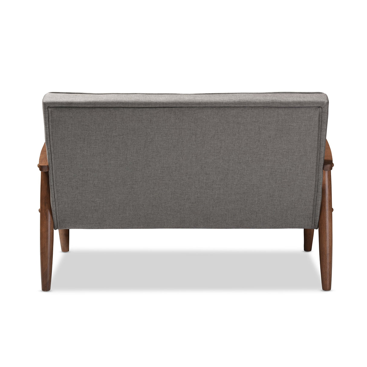 Baxton Studio Sorrento Mid-Century Retro Modern Grey Fabric Upholstered Wooden 2-Seater Loveseat Baxton Studio