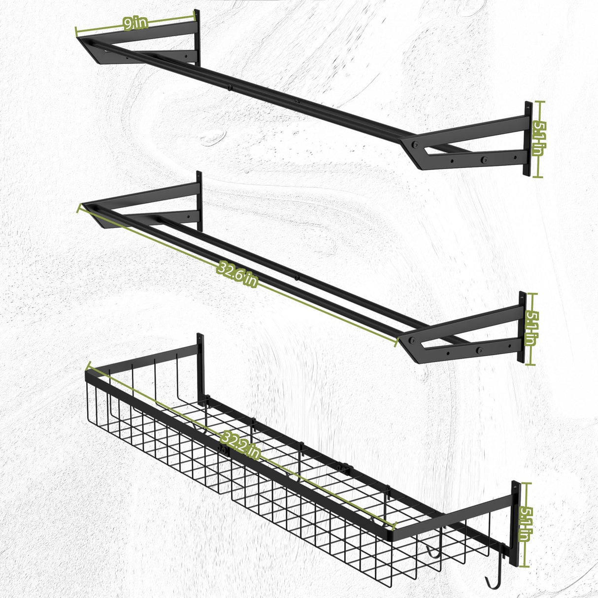 Ball Holder Wall Mount Garage Sports Equipment Organizer 3 Separate Wall Ball Storage Rack with 6 Hooks for Basketball Football Soccer Volleyball BTY