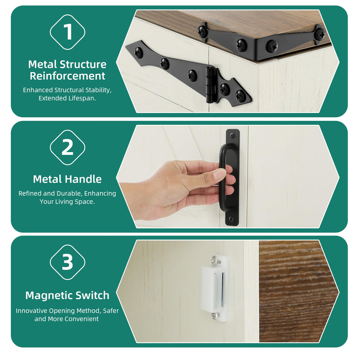 YITAHOME Shoe Cabinet with Bench, Shoe Storage Cabinet with Adjustable Shelves, Farmhouse Shoe Organizer Cabinet, L-Shaped Shoe Cabinet Storage for Entryway, Hallway, Living Room, White & Brown YITAHOME