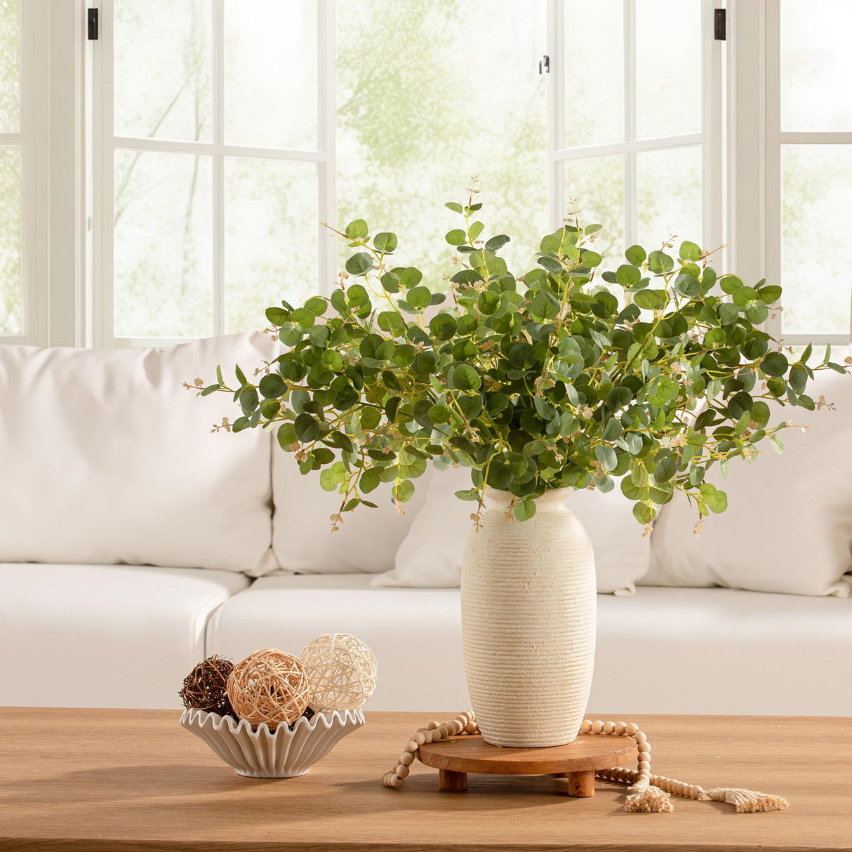 Ceramic Flower Vase, 12.5" Large Rustic Farmhouse Vases Home Decor Tall Pottery Decorative Pampas Vase for Table Living Room Entryway Mantel Bookshelf Bedroom Bathroom Kitchen-White ooit