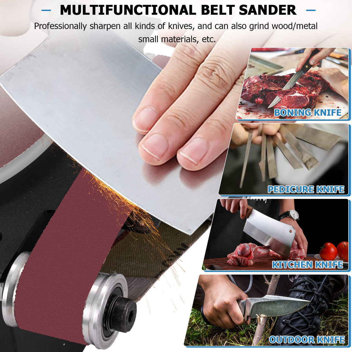 MXBAOHENG Mini Disc Sander 6-Inch, Multifunctional Belt Sander 1.2-Inch by 15-Inch, for Wood Crafts Metal Stone Grinding, Small Spindle Sander MXBAOHENG