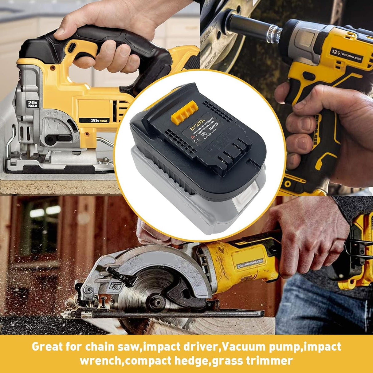 TEPULAS MT20DL Battery Adapter for Makita for Dewalt, for Makita 18V Lithium Battery Convert to for Dewalt 20V Power Tools(No Battery) TEPULAS