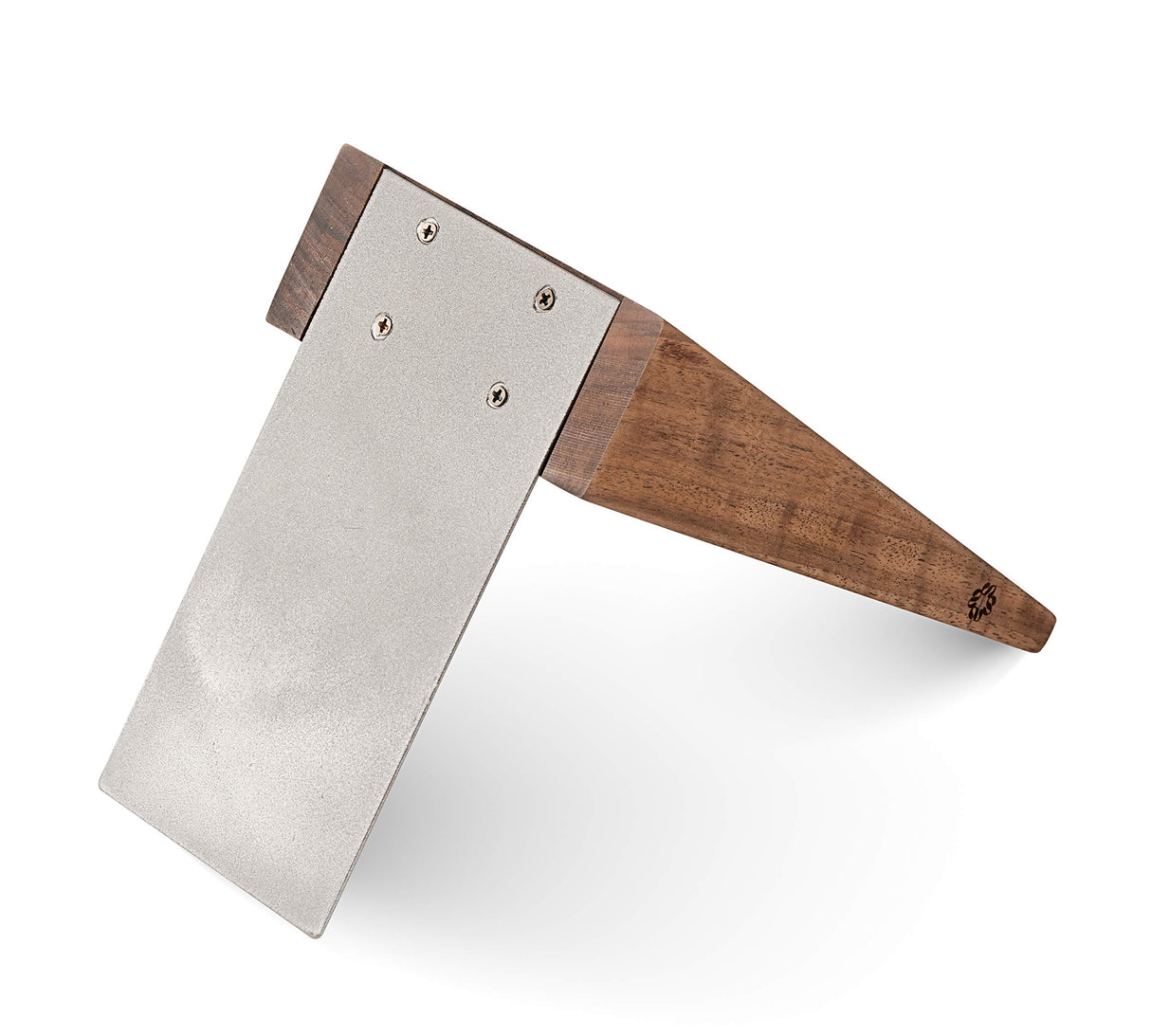 TILISMA Book Ends for Shelves - Handmade Wooden Bookends with Metal Base, Walnut Tree - Sturdy Book Holders for Heavy Books - Fancy Modern Decorative Book Accessories to Hold Books Firmly on Bookshelf TILISMA