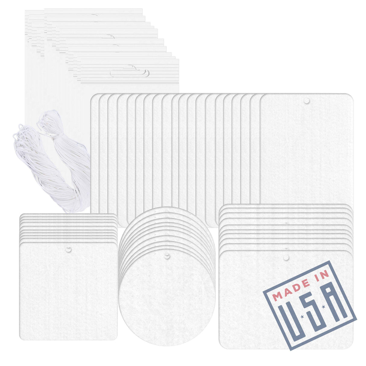 Sublimation Air Freshener Blanks 50 Pack Starter Kit 100% Polyester Felt Infusible DIY HTV Inks Heat Press Candyland Studio