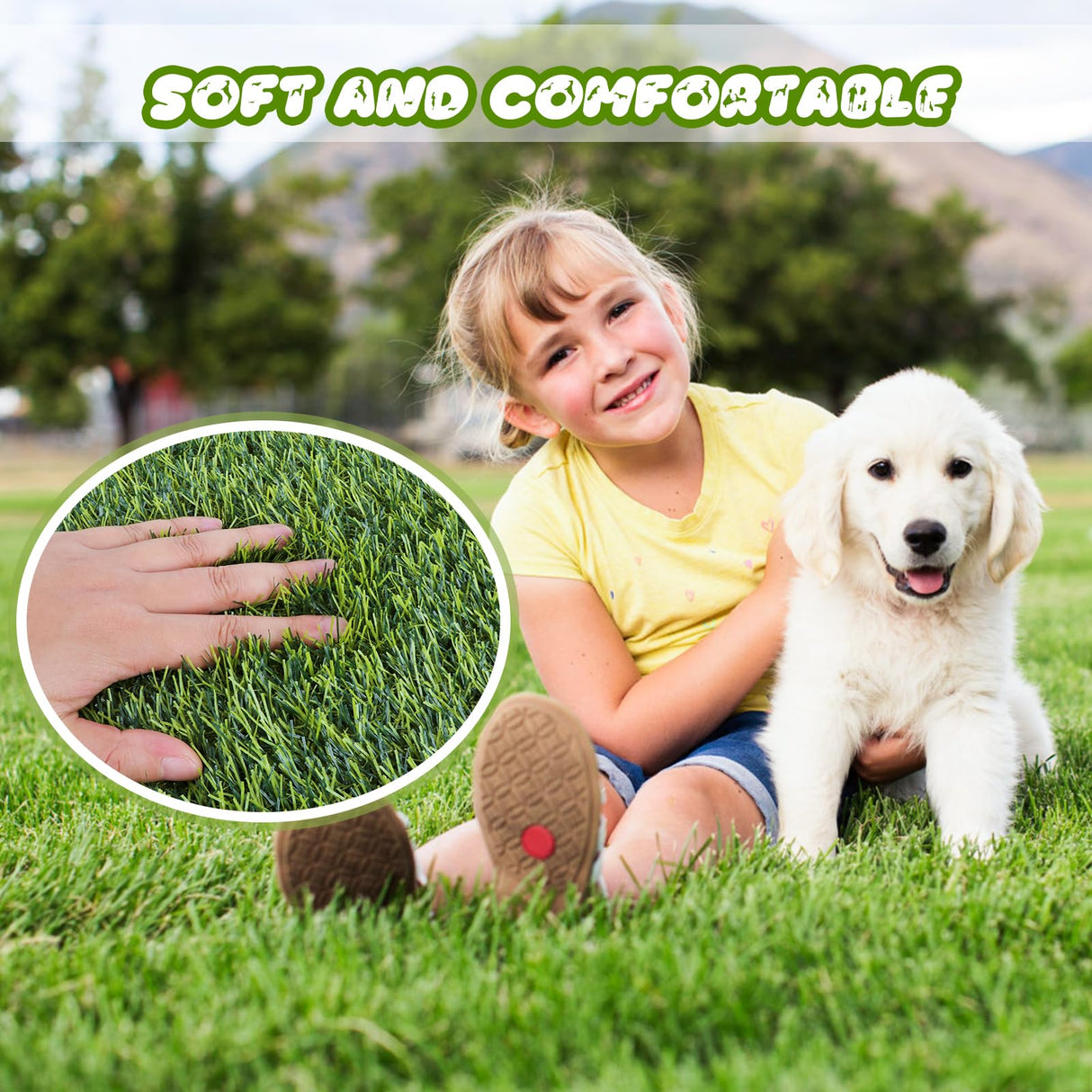 Artificial Grass, 51" x 26" Dog Pee Pads, Professional Dog Potty Training Rug, Grass Mat with Drainage Holes, Pet Turf Indoor Outdoor Flooring Fake Grass Doormat (26"x51") FezepYmaz