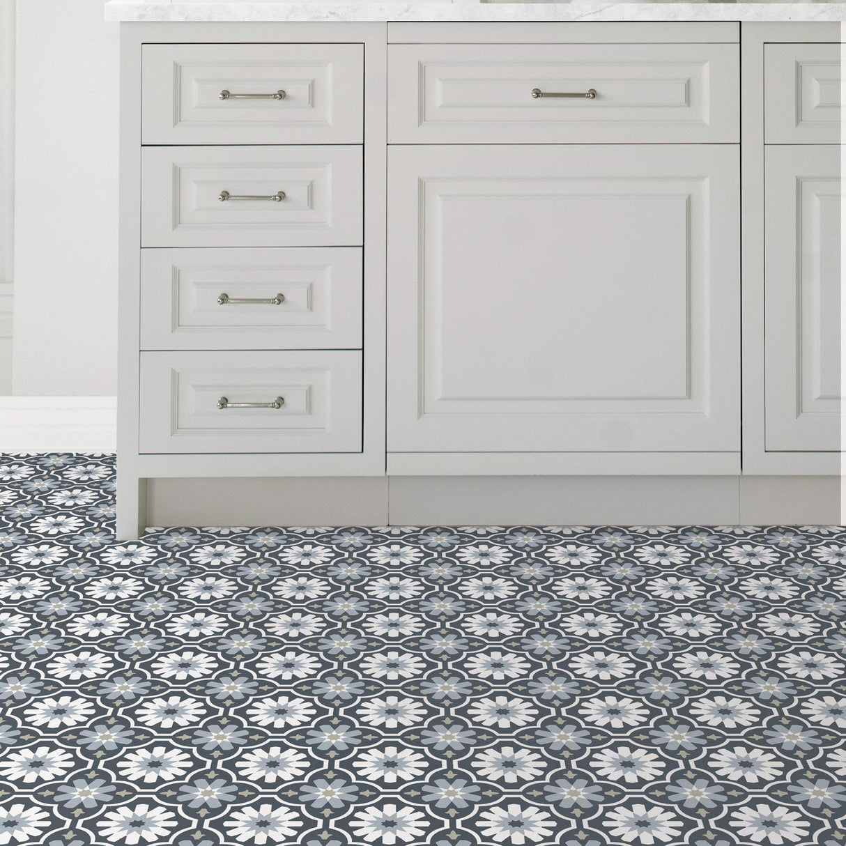 FloorPops FP2944 Sevilla Peel & Stick Floor Tiles, Multicolor FloorPops