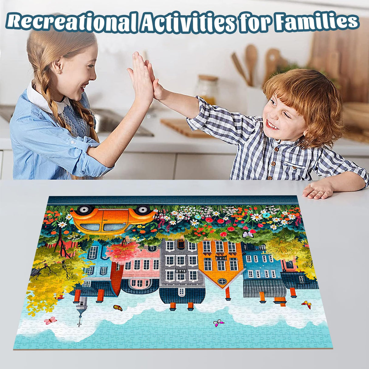 TangMosaic 1000 Piece Puzzle for Adults, Small Town Scenery Jigsaw Puzzle, Impossible Puzzles Game, Interlock Perfectly No Dust, Home Decoration Puzzle, Gift for Friends Parents Kids Couples TangMosaic