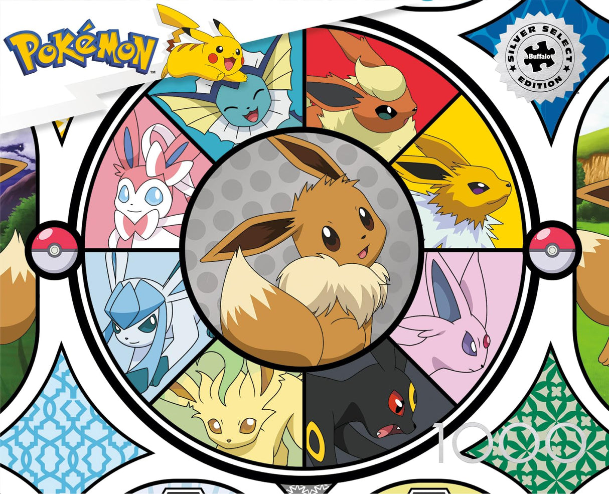 Buffalo Games - Silver Select - Pokemon- Windows of Eevee - 1000 Piece Jigsaw Puzzle for Adults -Challenging Puzzle Perfect for Game Nights - Finished Size is 26.75 x 19.75 Buffalo Games
