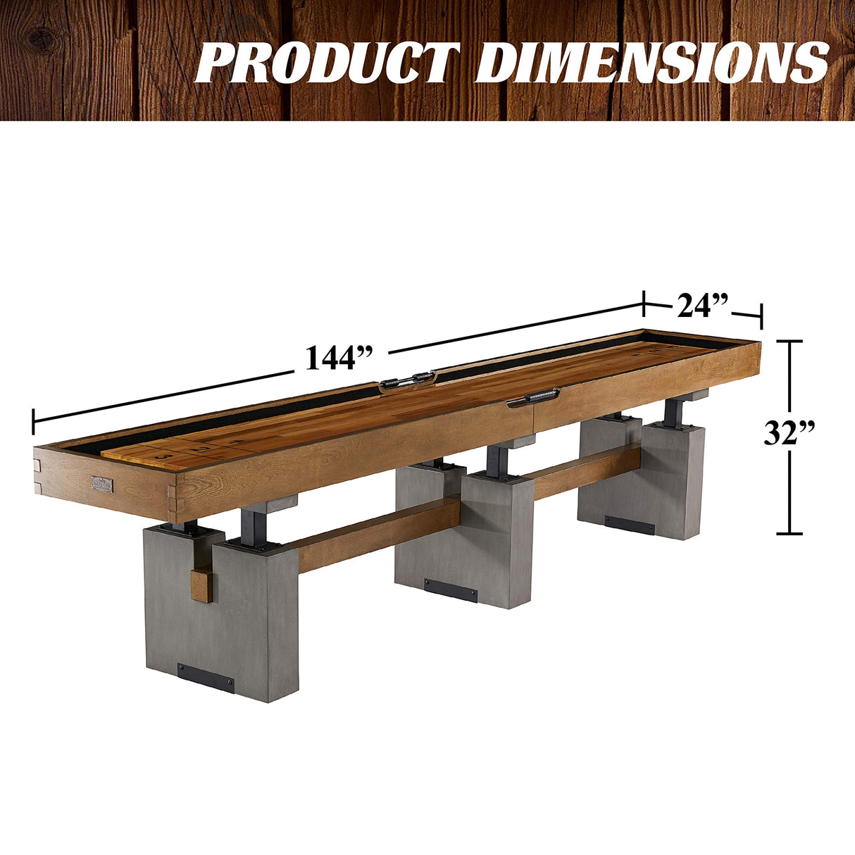 Barrington Billiards 12' Urban Clyborne Shuffleboard Table With Scratch-Resistant Playfield and 8 Puck Set Barrington Billiards