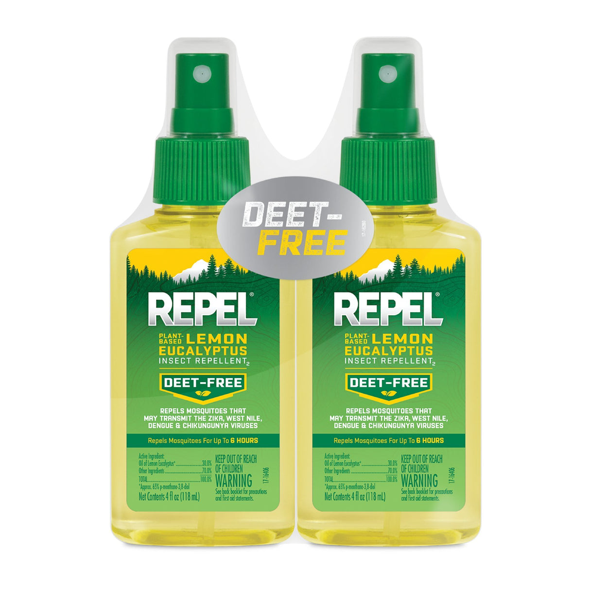 Repel Plant-Based Lemon Eucalyptus Insect Repellent, Mosquito Repellent, Pump Spray, 4 Ounce, (Pack of 2) Repel