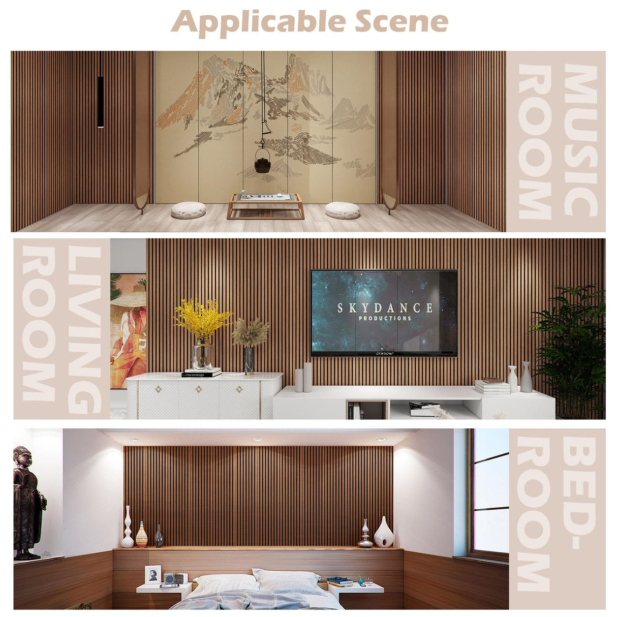 Kieacia Wood Slat Acoustic Panels for Wall and Ceiling | 3D Slat Wood Panels| Decorative Soundproof Paneling | Noise Reduction | 94.49"x 23.62" Each Box - Dark Walnut Kieacia