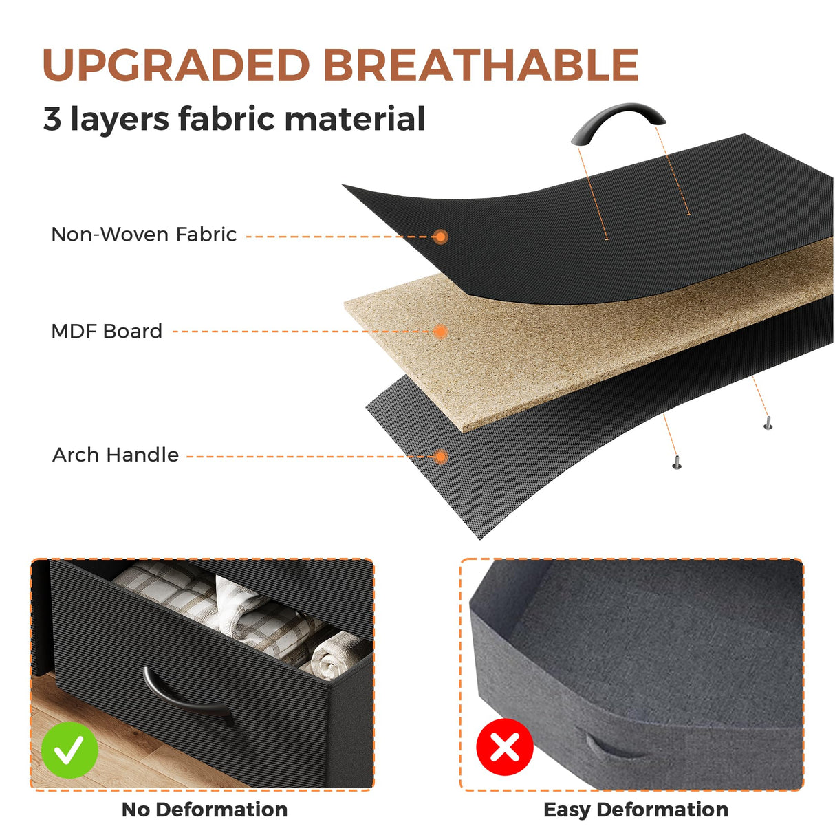 Jocoevol Fabric Dresser for Bedroom with 9 Drawers - Sturdy Steel Frame, Wooden Top & Easy Pull Chest of Drawers with Fabric Bins, Storage Organizer for Closet, Guest Room, Entryway (Black) Jocoevol