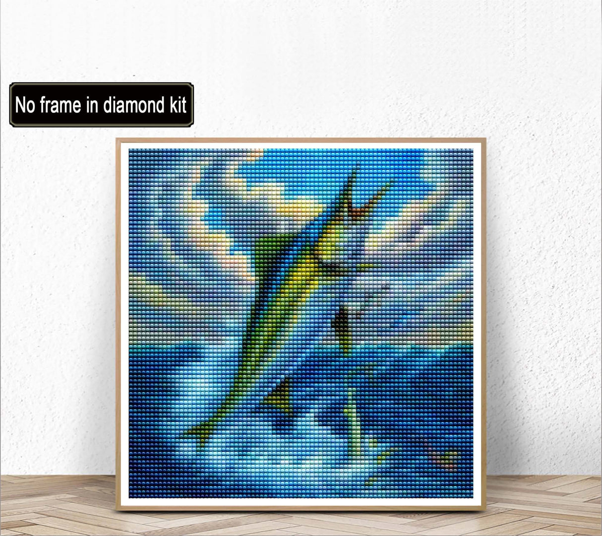Kaliosy 5D Diamond Art Kits for Adults Fish by Number Kits, Diamond Painting Art Animals DIY Full Drill Crystal Craft Cross Stitch Embroidery Decoration (14x14 inch) 35x35 cm Kaliosy