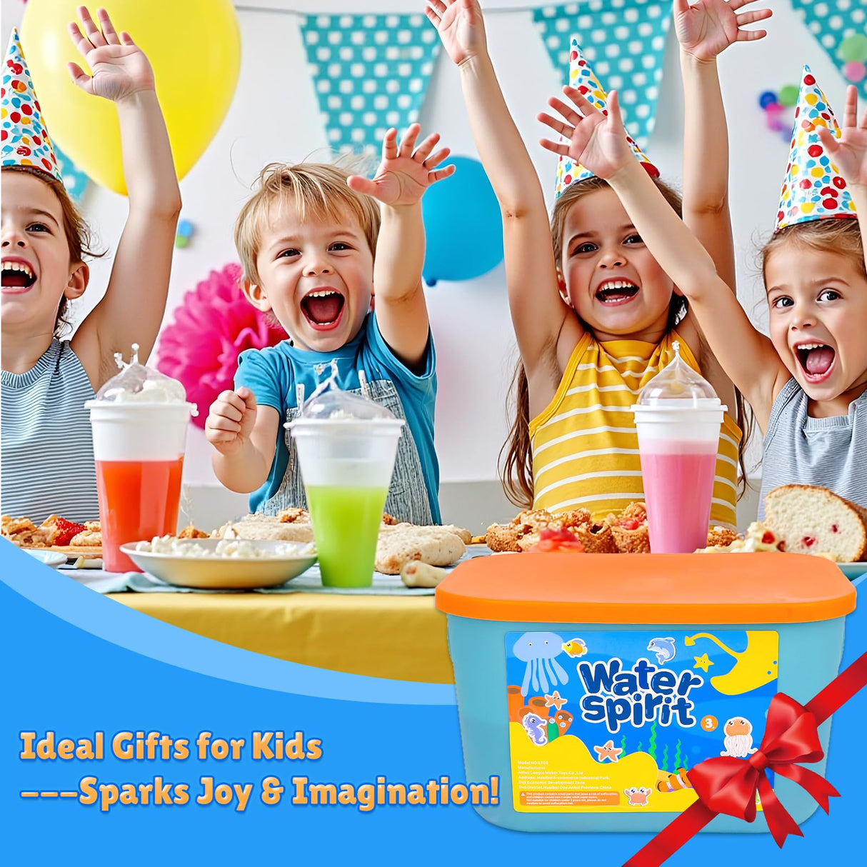 Linzuza Fairy Aqua Water Gel Kit - 20 Color Summer Magic Fairy Kit DIY 3D Squishy Animal Elf with 12 Molds&Storage Boxes Set - Craft Sensory Toy for Kids Ages 6-12 Linzuza