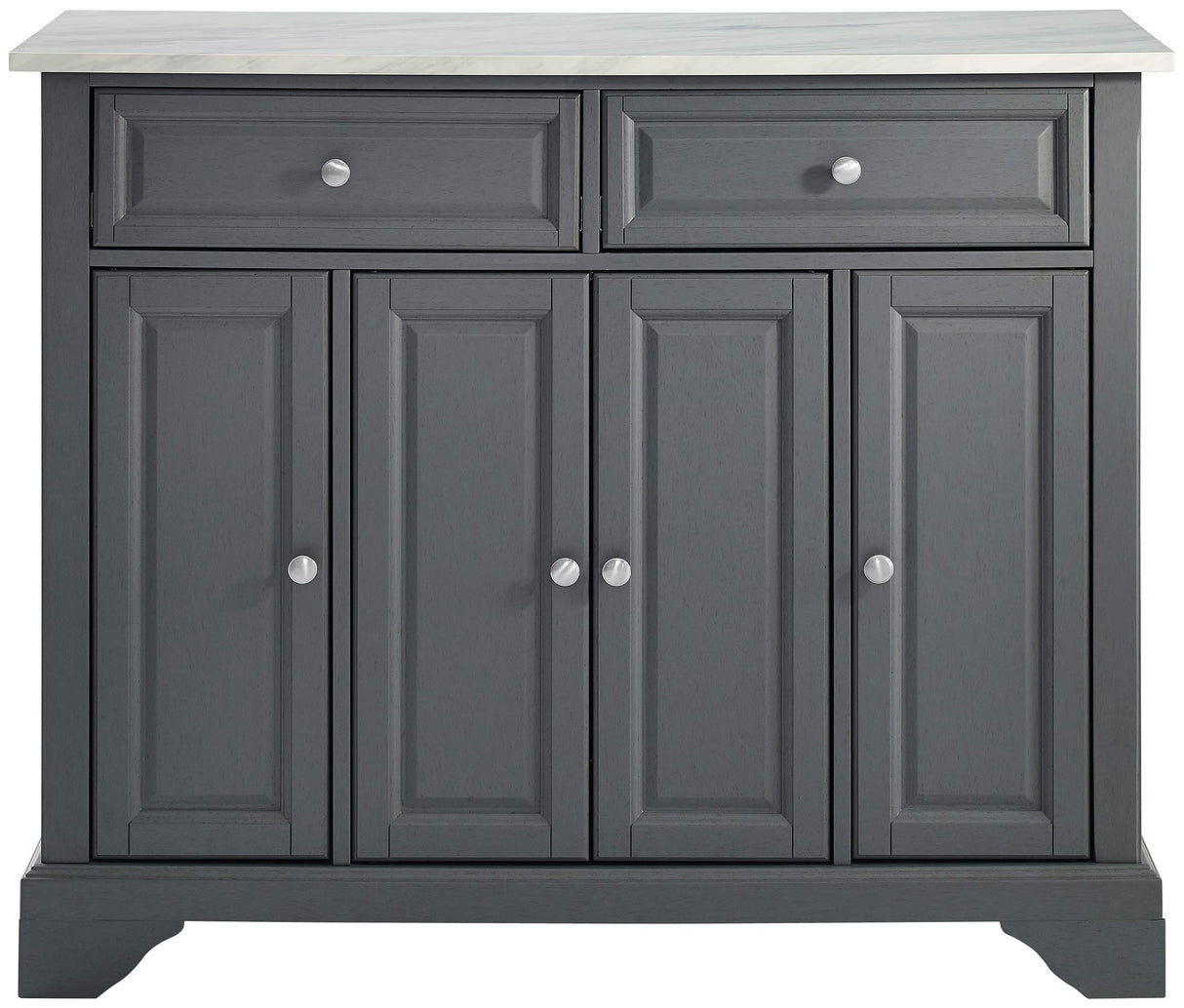 Crosley Furniture Avery Kitchen Island with Storage Shelves, Microwave Stand, Coffee Bar, Gray Crosley Furniture