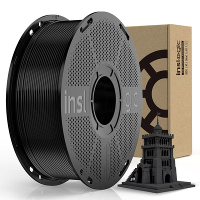 Inslogic High-Speed PLA Filament 1.75mm 3D Printer Filament, 50-600mm/s Rapid Printing PLA, Smooth Flow & No Clogging, 1kg Spool (2.2lbs) Fit Most FDM 3D Printers, Black