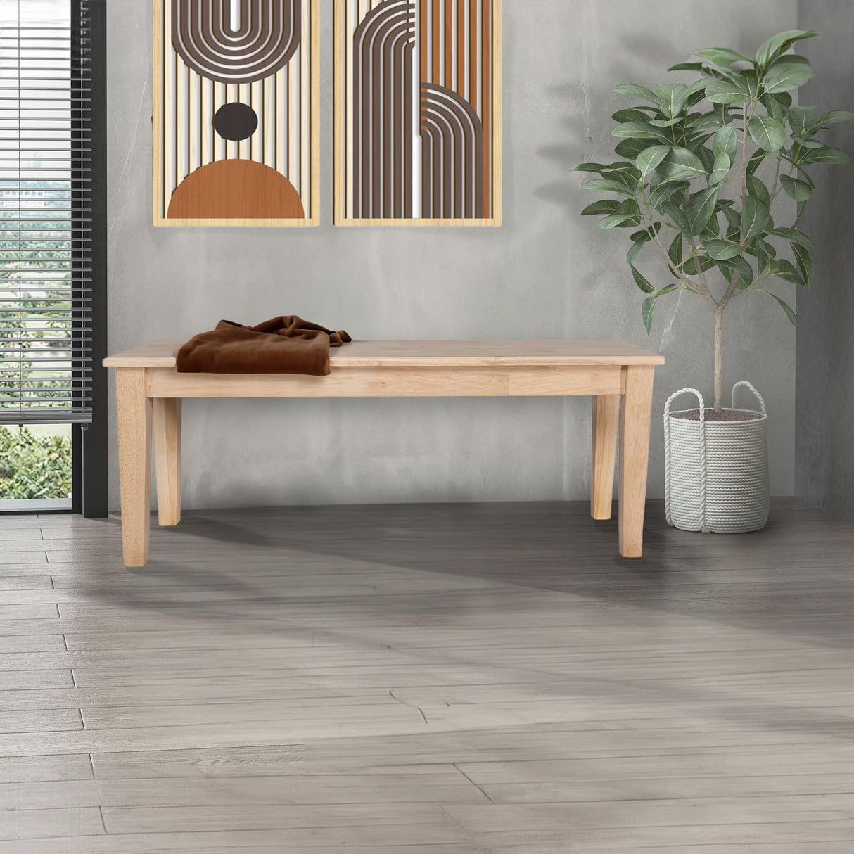 Boraam Shaker Backless Wood Bench - Blonde Oak Boraam