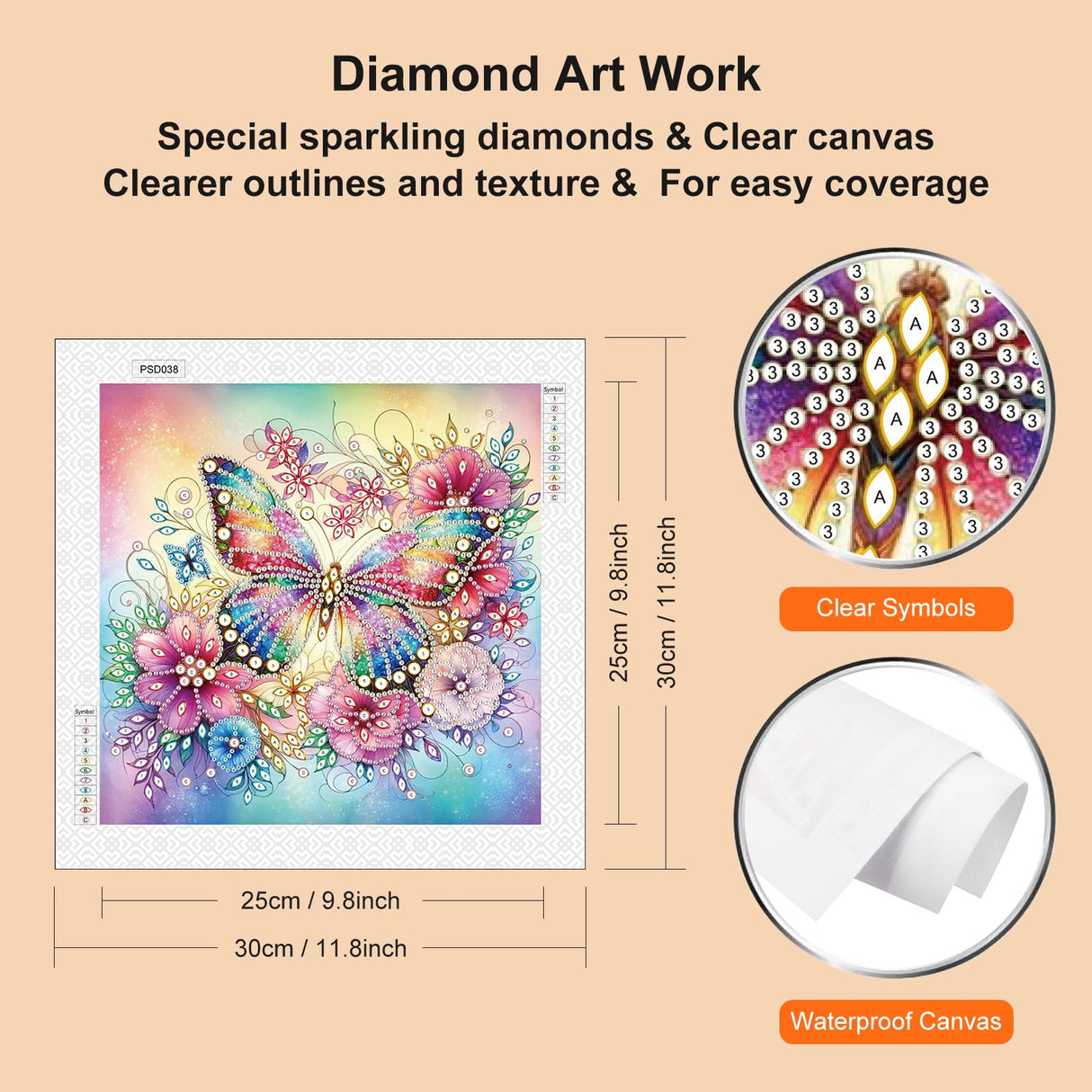 WSLWXSHM 5D Special Shape Diamond Art Kits for Beginners, Diamond Painting Kits for Adults Butterfly, Crystal Rhinestones Diamond Painting for Home Wall Decoration Gift 12×12inch/30×30cm, Flower WSLWXSHM