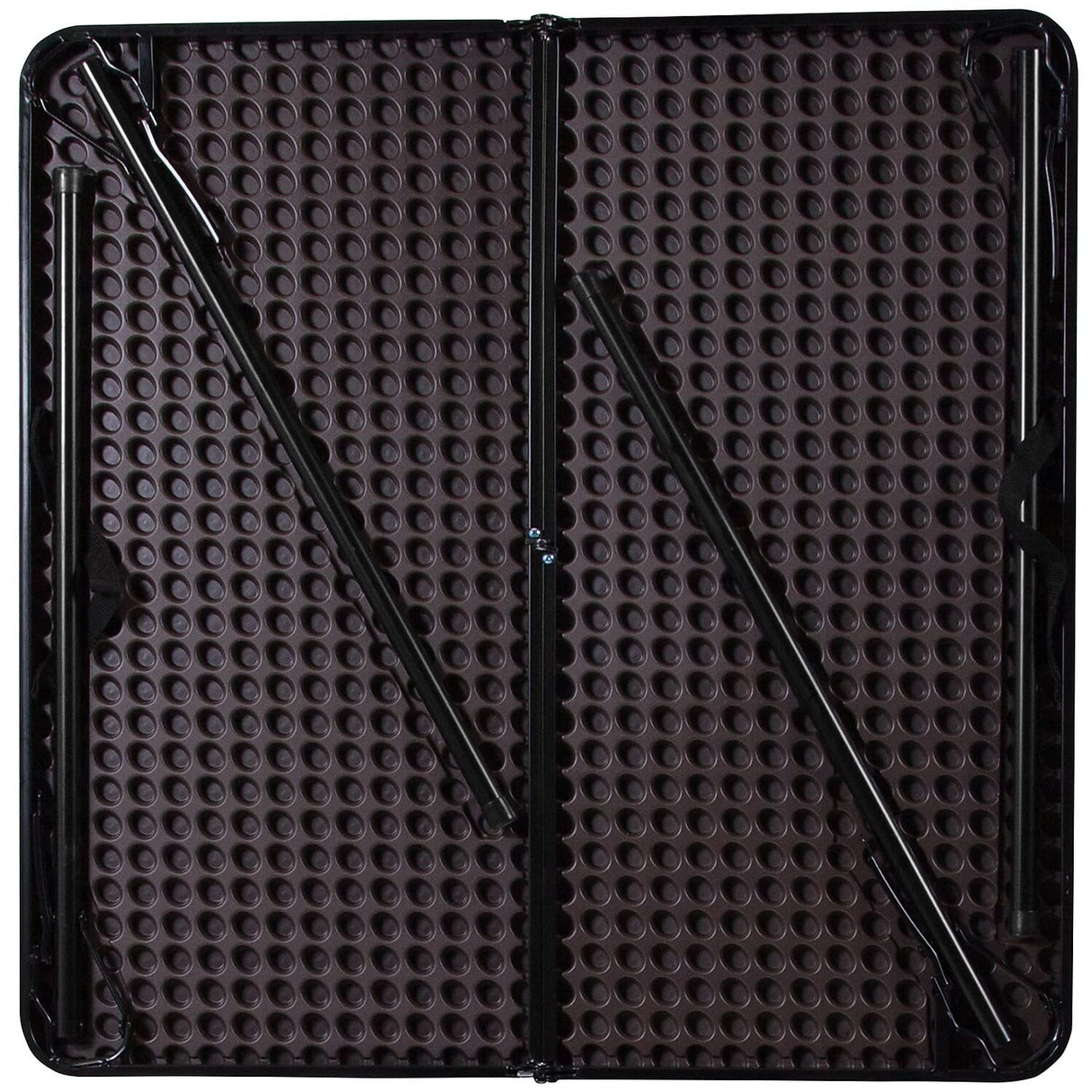 Flash Furniture Dunham 2.83-Foot Square Bi-Fold Brown Wood Grain Plastic Folding Table with Carrying Handle Flash Furniture