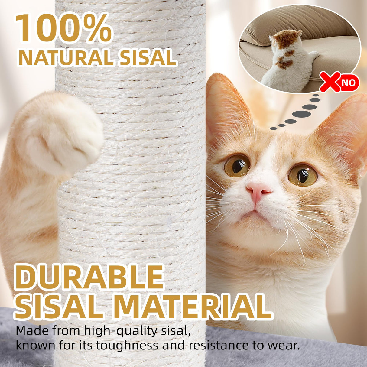 Xin Three Layer Cat Tree with Cat Condo and Two Hammocks,Grey Smouatou