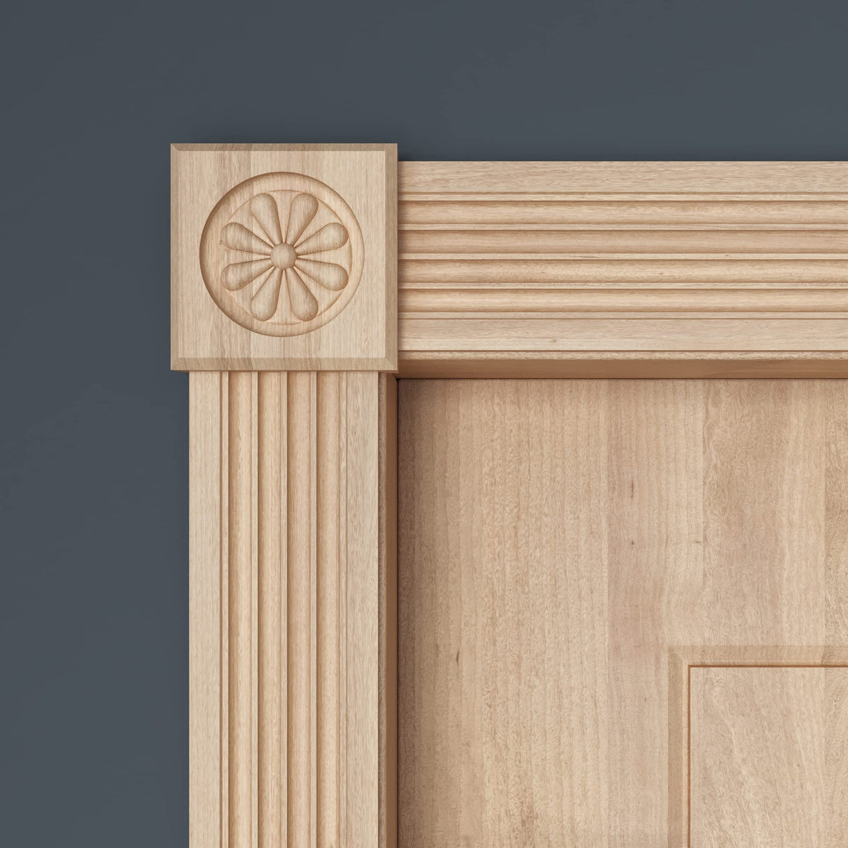 819-4FTWHW Unfinished White Hardwood Reversible Fluted/Reeded Casing Moulding ORNAMENTAL