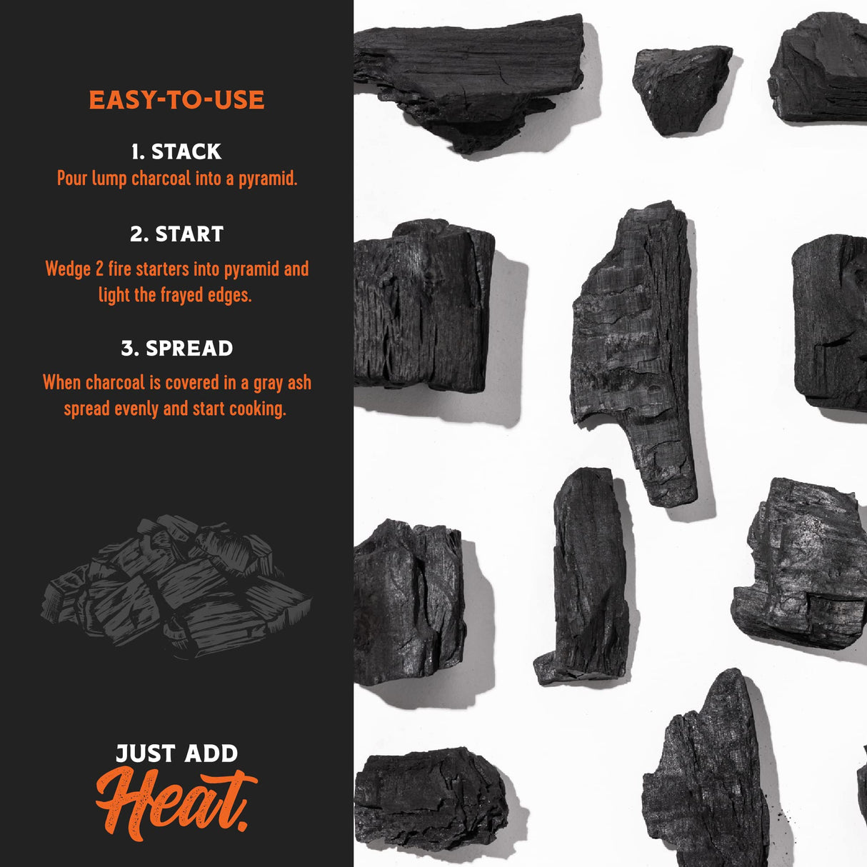 Fire & Flavor Premium All Natural Hardwood Lump Charcoal Fire & Flavor