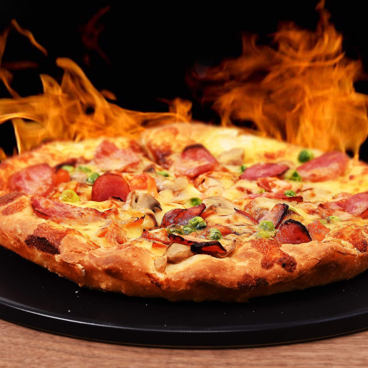 Menesia 12 Inch Black Non-stick Ceramic Pizza Stone Pan, Round Oven Baking and Cooking Stone for Ovens & Grill & BBQ menesia