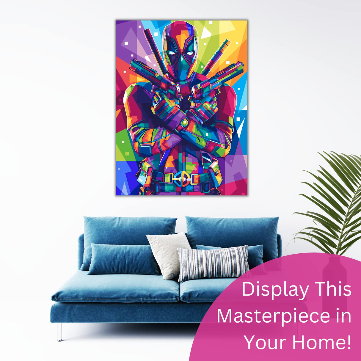 Modern Merch Marvel Diamond Art Kits for Adults, Deadpool 5D Diamond Painting for Adults, DIY Deadpool Wall Art Marvel Cross Stitch Gem Art, Full Round Drill 12x16in Modern Merch