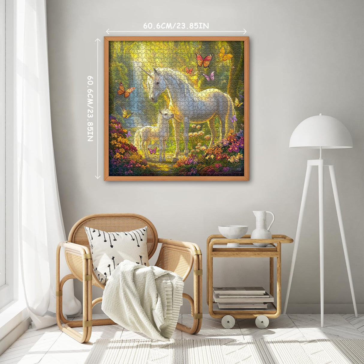 Magic Unicorn Puzzles for Adults 1000 Pieces, Nature Floral Butterfly Garden Jigsaw Puzzle, Flowers Animal Plant Forest Themed, Challenging for Adults PICKFORU