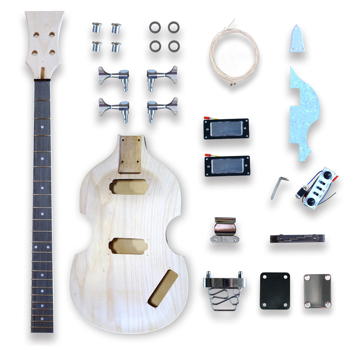 BexGears DIY Electric Violin Bass Guitar Kits SVL Style Electric Bass Guitar Kits Basswood Body Maple neck You Build The Guitar BexGears