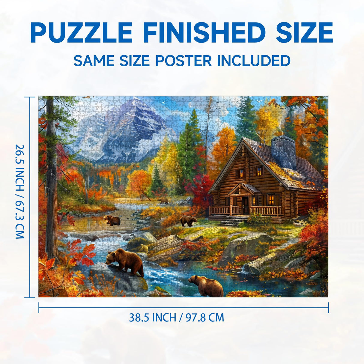 Jigsaw Puzzles 2000 Pieces for Adults Families Bear Village Pieces Fit Together Perfectly Nattork