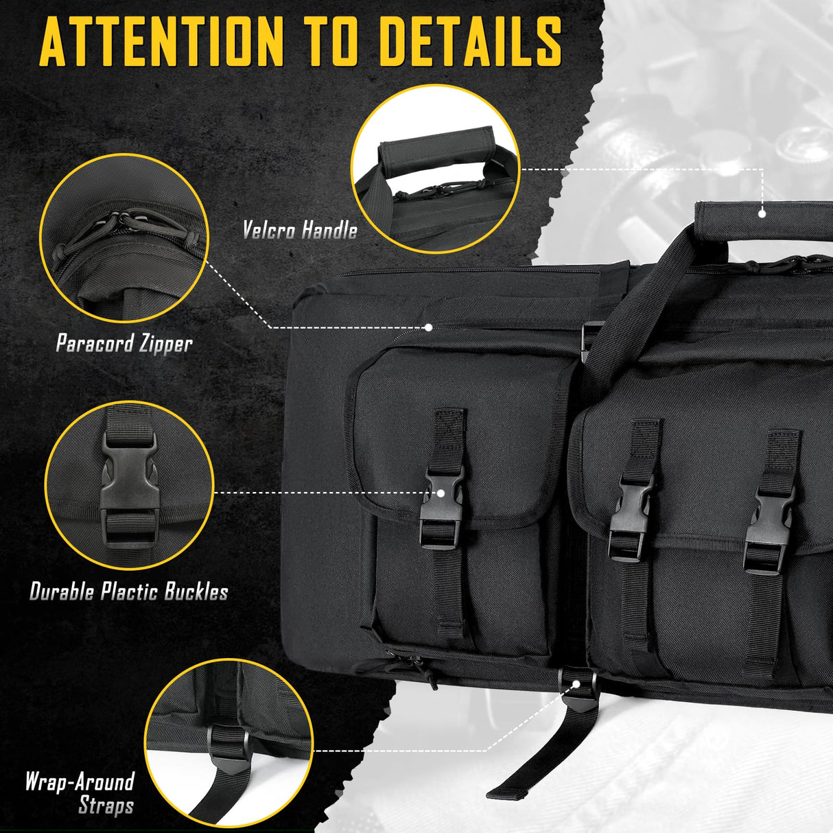 DULCE DOM 36 inch Double Rifle Case Soft Bag Gun Case, Perfect for Rifle Pistol Firearm Storage and Transportation, All Around Shooting Range Tactical Rifle Backpack, Indoor Outdoor DULCE DOM