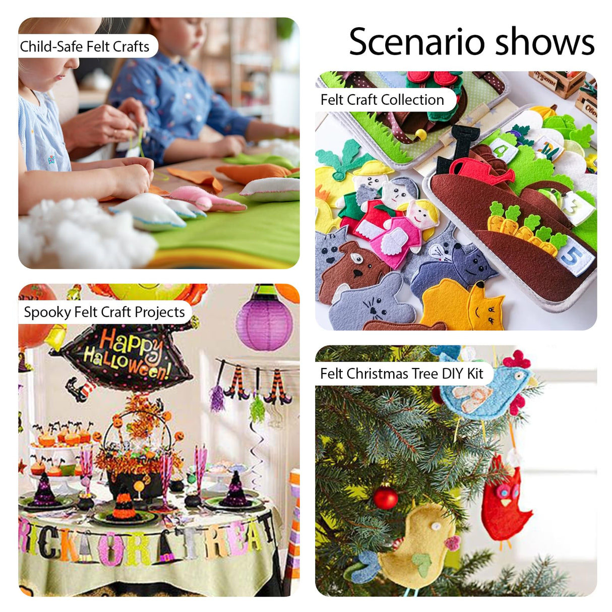 Jtnohx Soft Felt Sheets, Color Felt Fabric for Sewing, 7 Pcs 1mm 8"x12" Fabric Square for Craft DIY and Embroidery Projects (Black) Jtnohx