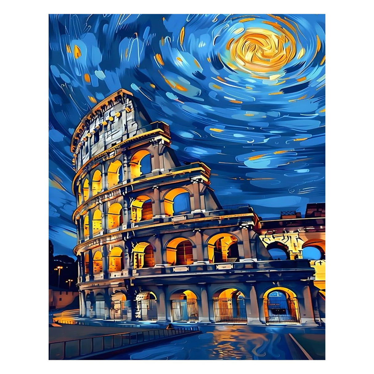 City Scenery Paint by Numbers Kit for Adults,Rome Canvas Paint by Numbers for Adults,DIY Oil Painting by Numbers Perfect for Gifts and Home Wall Decor 16x20inch PHANTASYART