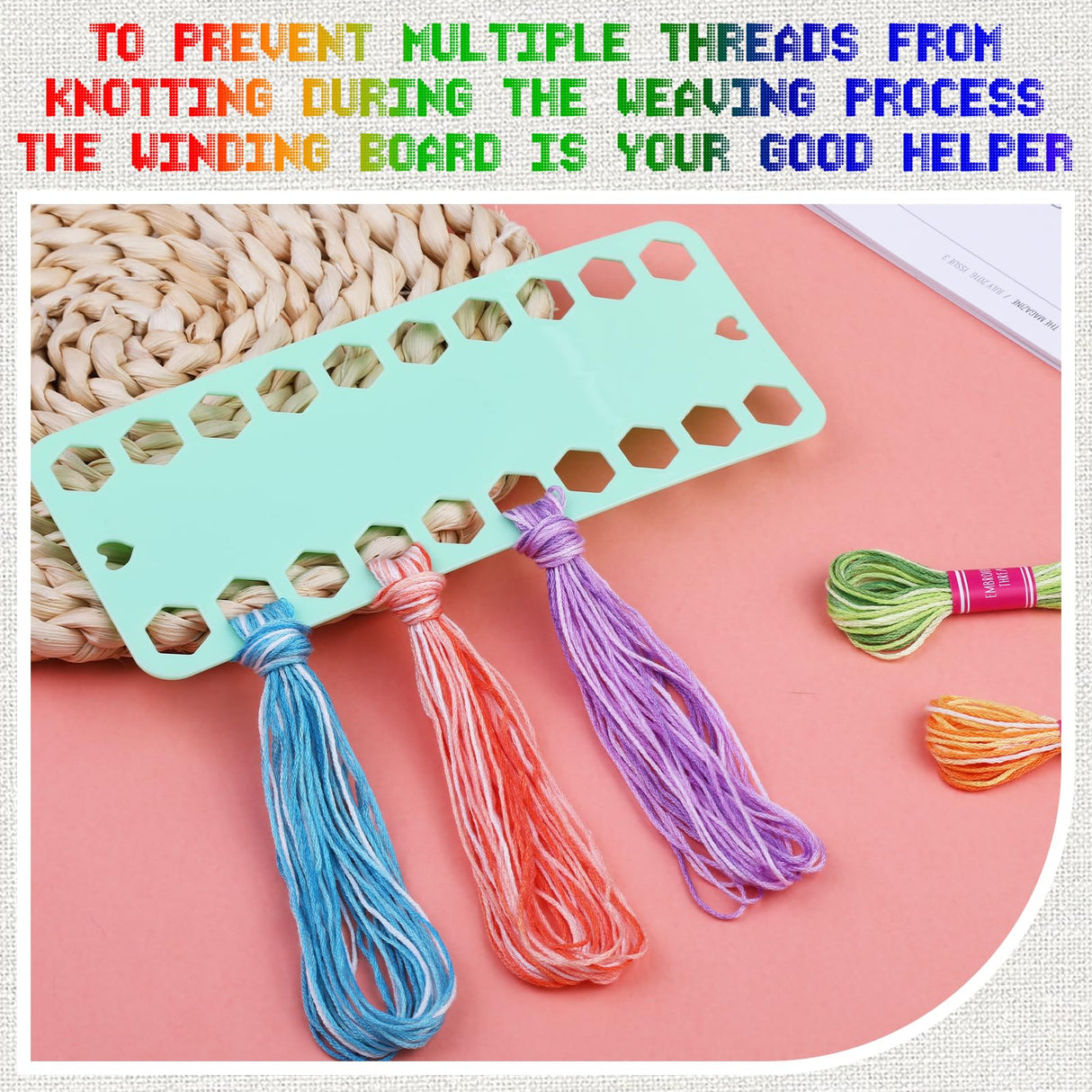 16 Skeins Colorful Series Embroidery Floss, 8m Cotton Cross Stitch Thread, Friendship Bracelet String Including Plastic Floss Bobbins, for DIY Making, Embroidery Crafts Dercuy