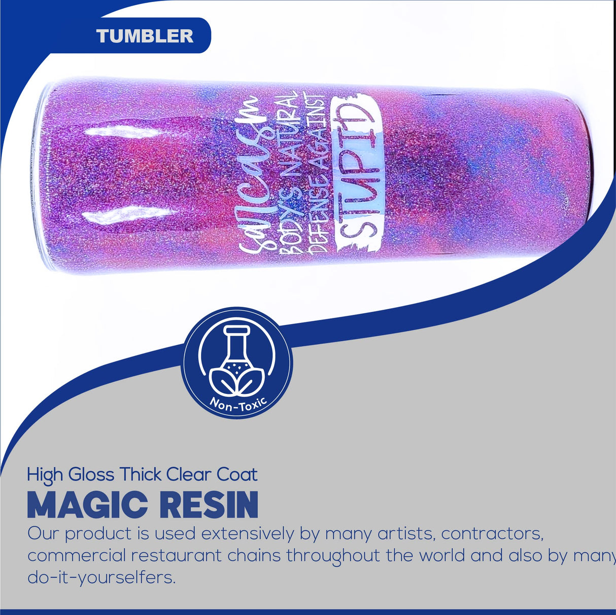 Magic Resin | 2 Gallon (7.6 L) | Premium Quality Clear Epoxy Resin Kit | Non-Toxic | High Gloss Thick Clear Coat | for Table Tops, Bar Tops, Counter Tops & Arts | Great Color Stability | 100% Solids Magic Resin