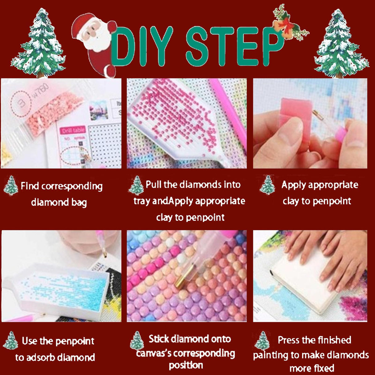 xackcme Christmas Tree Diamond Painting Kits for Adults, Christmas Diamond Art Kits for Adults, Round 5D Xmas Gem Art Kit for Adult DIY Crafts Kit Gift Home Wall Decor Gifts (16x12 inch) xackcme