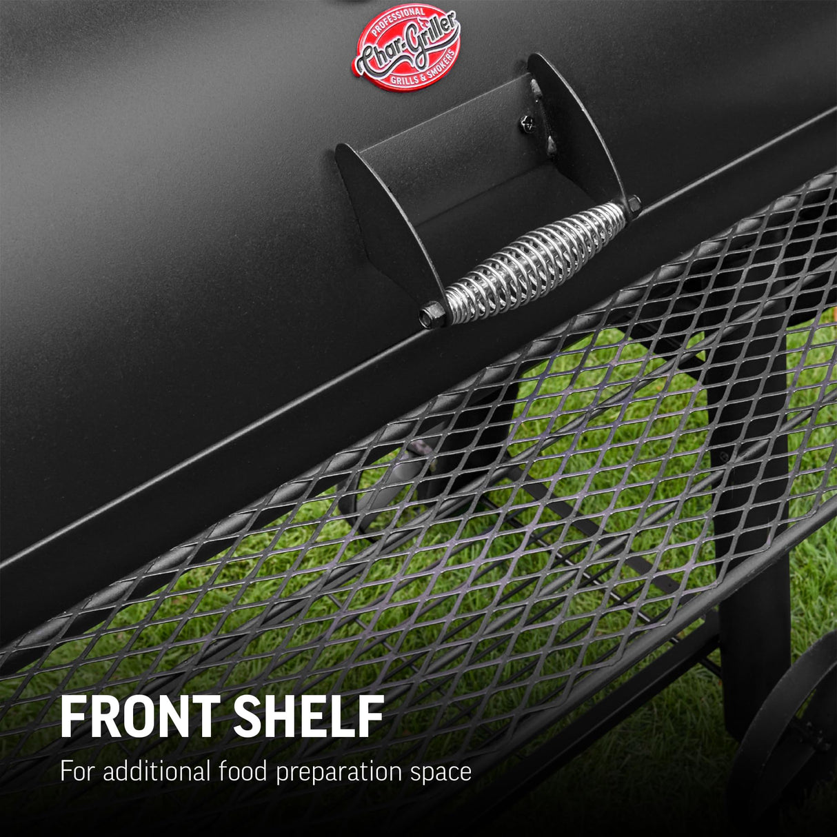 Char-Griller® Competition Pro® Barrel Grill and Offset Smoker, Includes Side Fire Box for Texas-Style Offset Smoking, Metal Cooking Grates, 1,010 Cooking Square Inches in Black, Model 2823 in Black Char-Griller