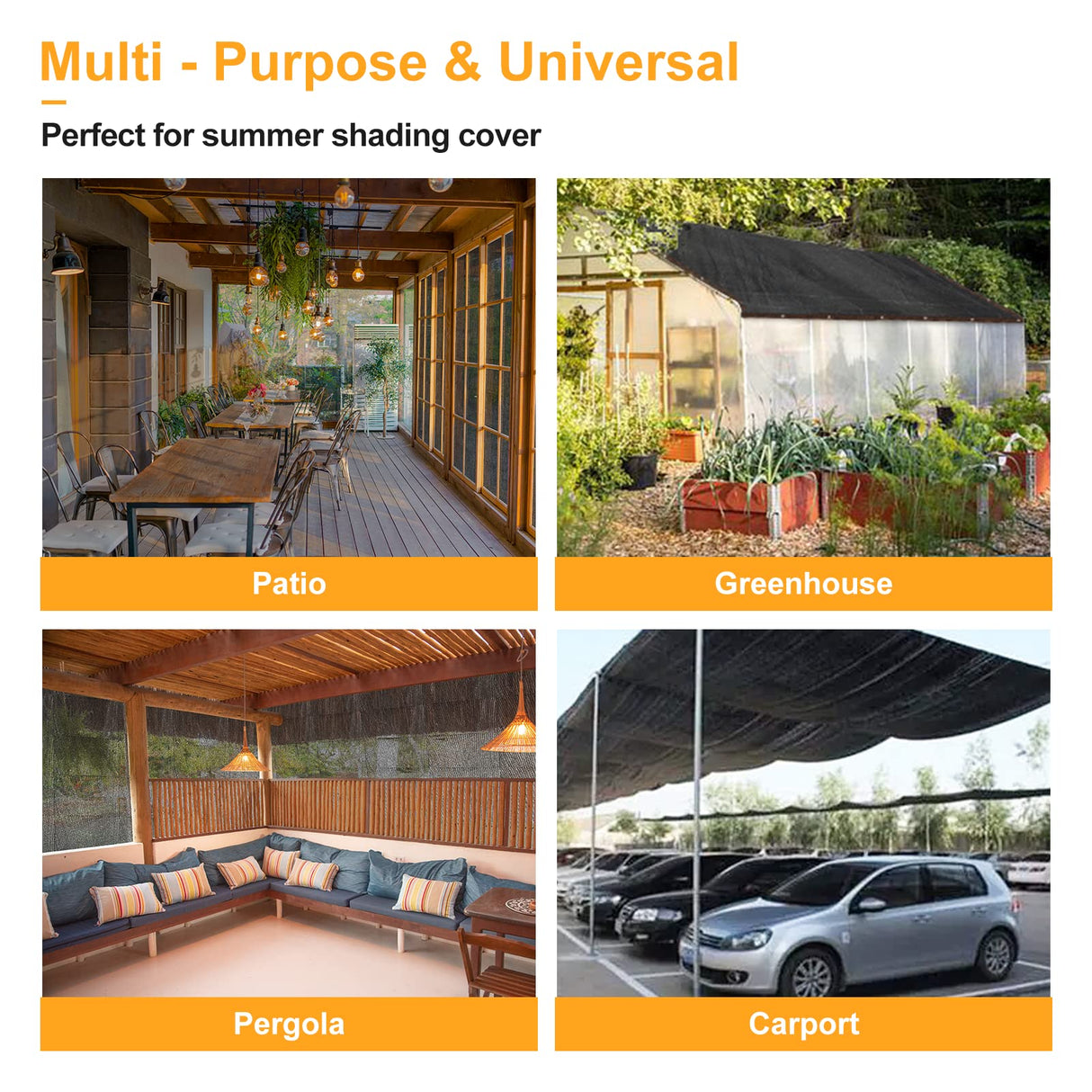 UCINNOVATE 10x10 FT Sunblock Mesh Shade, 90% Sun Shade Cloth Fabric Plants Shade Screen Netting with Grommets, Durable Sunshade UV Resistant Fabric for Pergola Patio Lawn Garden Deck or Dog Kennel UCINNOVATE