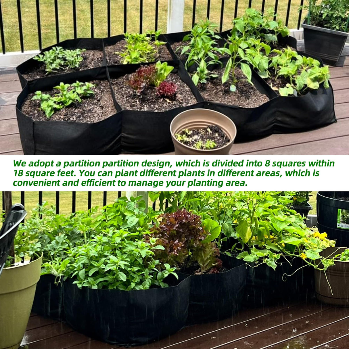 CJGQ 2 Pack Fabric Raised Garden Bed 6x3x1ft Garden Grow Bed Bags for Growing Herbs, Flowers and Vegetables 128 Gallon⊠CJGQ