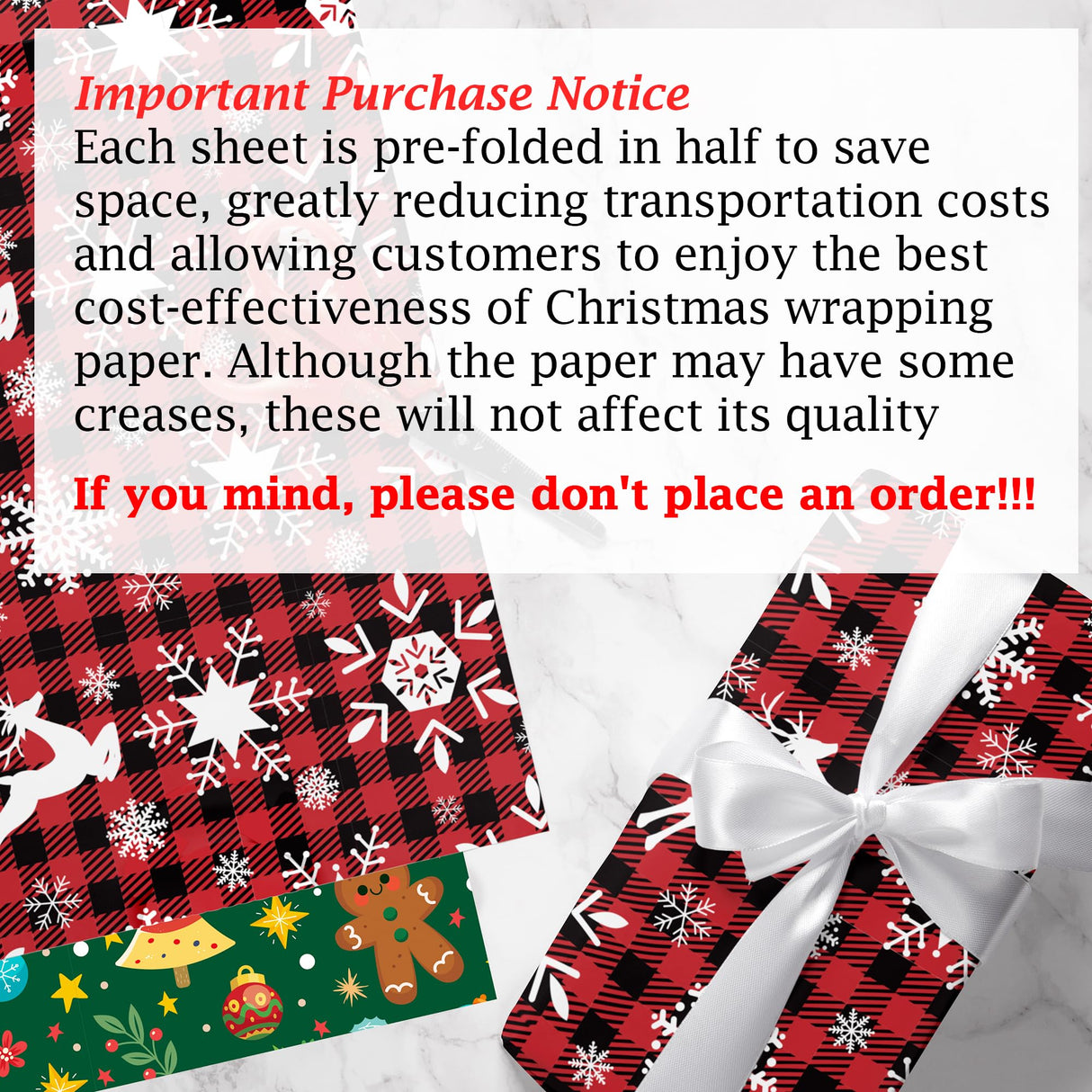 OHOME Christmas Wrapping Paper - Jumbo Sheets 29" x 42" | Gift Bags | Red, Green and White Tissue Paper - Xmas Decorations, Gifts for Kids Men Women | Party Favors OHOME