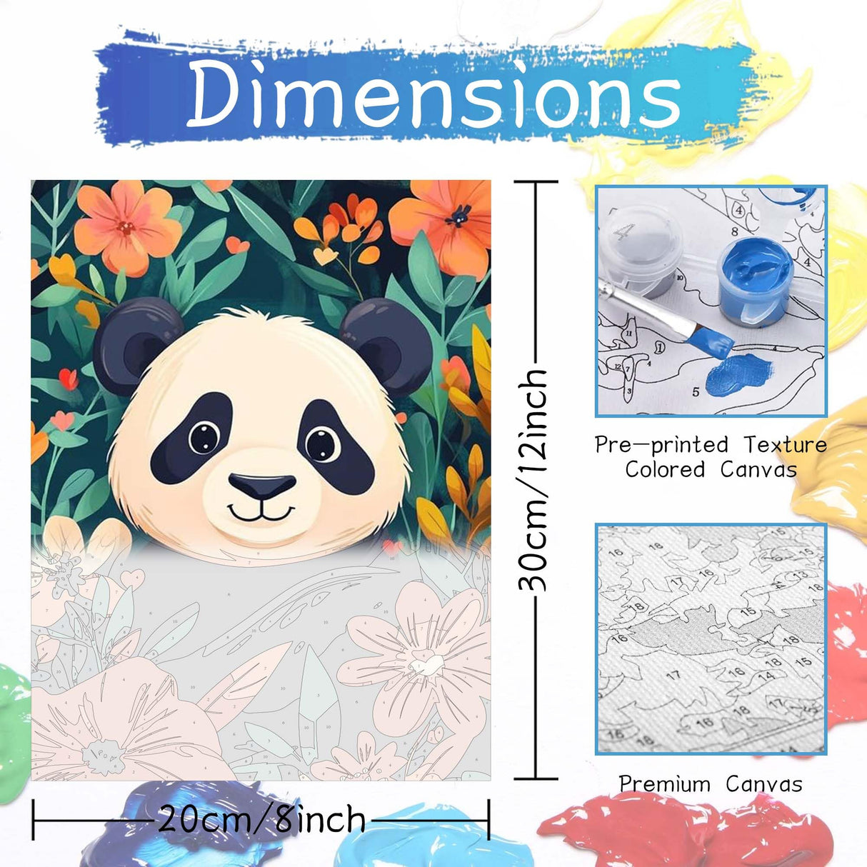 VAIIEYO 2 Pack Framed Paint by Numbers Kit for Adults Rose, Flower Canvas DIY Oil Painting Kit with Paintbrush and Acrylic Pigment, Arts Craft for Home Wall Decor(8x12 inch/20x30cm) VAIIEYO