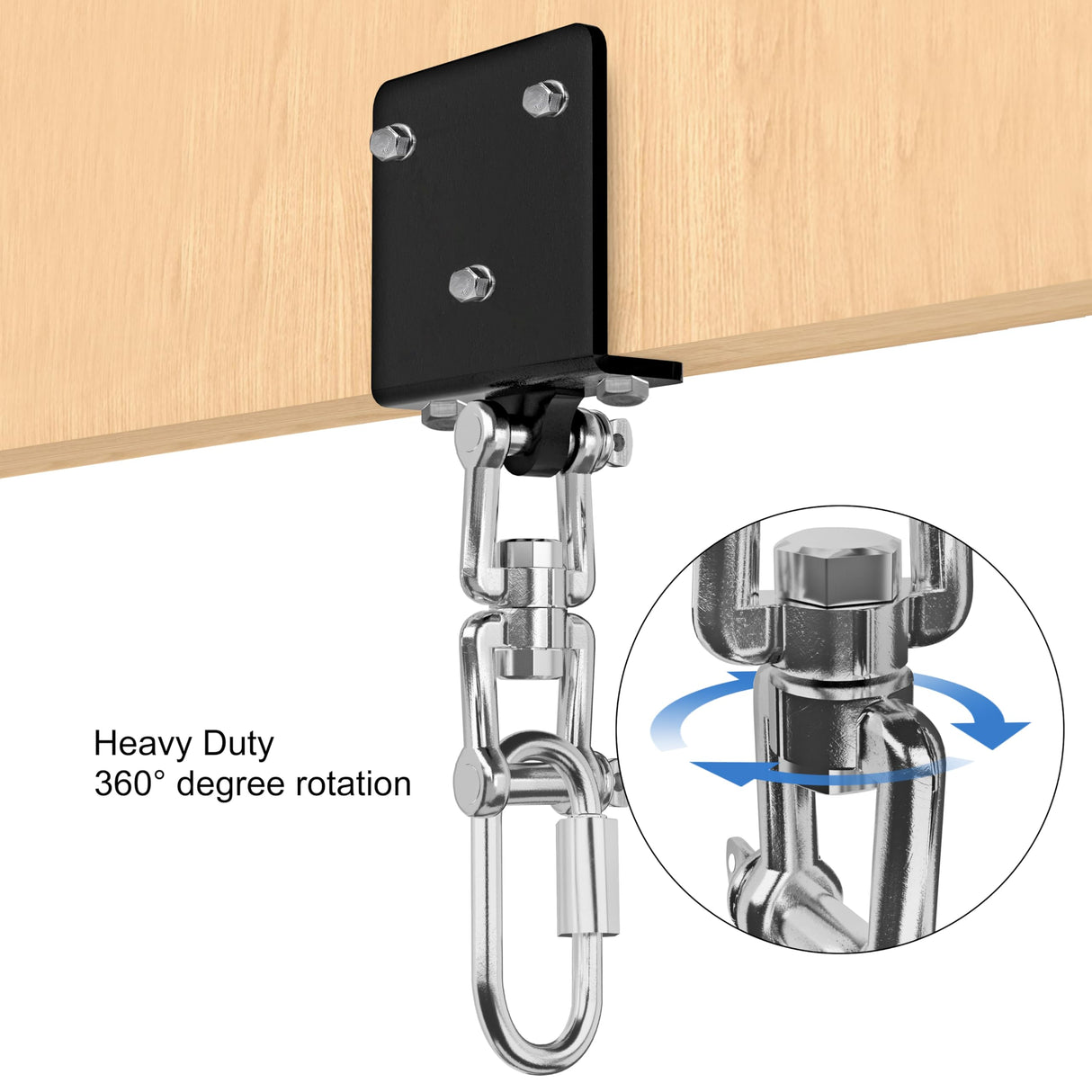 VivaZen Heavy Bag Hanger,Heavy Duty Punching Bag Mount Hanger Bracket, 360° Rotation Wood Beam Hook Bracket Ceiling Mount,Suitable for Aerial Yoga Swing & Hammock VivaZen