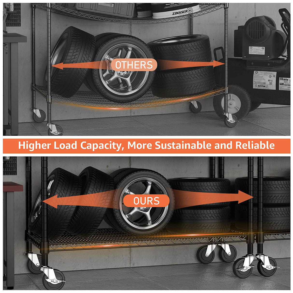 M MZG Garage Shelving 5 Tier Industrial Metal Shelving Units for Commercial, Basement, Pantry, Warehouse, School, Black Heavy Duty Easy Assembly 23.6" D x 53.2" W x 73.6" H M MZG