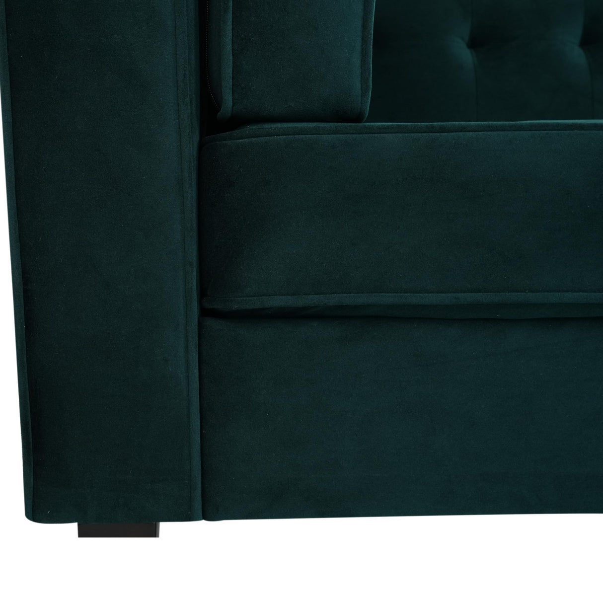 Christopher Knight Home Viola 3 Seater Low Profile Sofa, Upholstered Tufted Couch, Velvet Sofa with Armrests, Comfort Modern 3 Seater Couch for Living Room Bedroom Home Rest, Green Christopher Knight Home