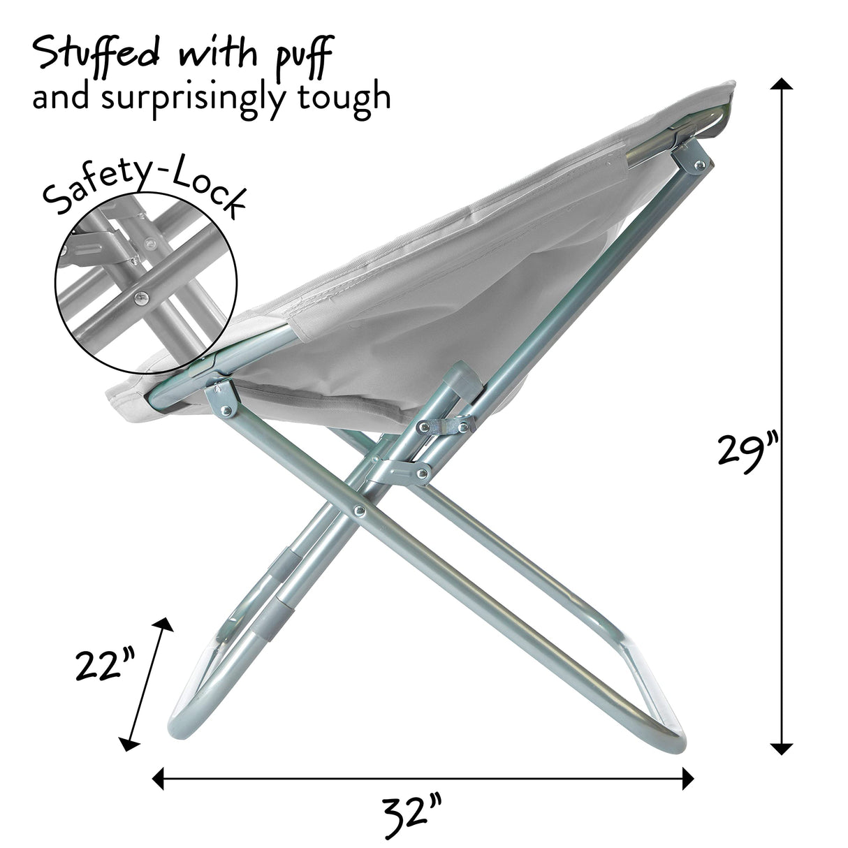 Urban Lifestyle Micromink Foldable Saucer Chair, Grey Urban Lifestyle