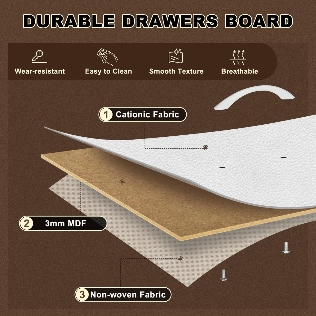 EKNKOZY Dresser TV Stand with 8 Drawers, Dresser TV Stand with LED Lights & Power Outlets, Bedroom Dresser, Chest of Drawers for 55'' Long TV, Wide Fabric Dresser (White) EKNKOZY