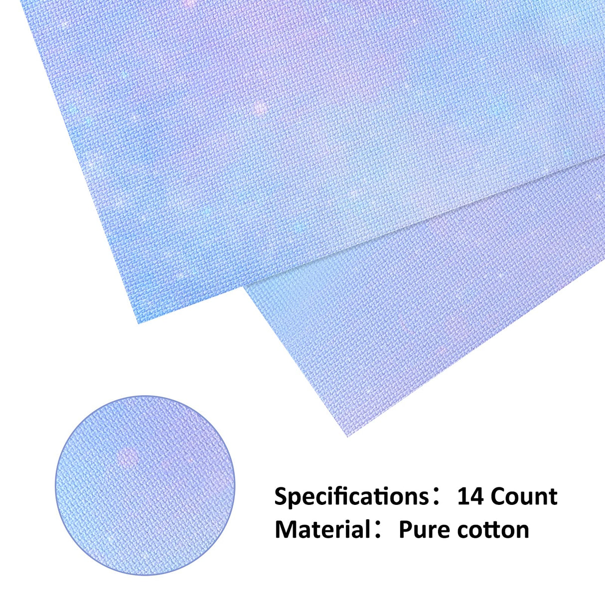 Pllieay 4 Pieces Printed Aida Cloth 14 Count Cross Stitch Fabric, Embroidery Cloth, 18 x 12 Inch, Starry Sky Printed Patterns Pllieay