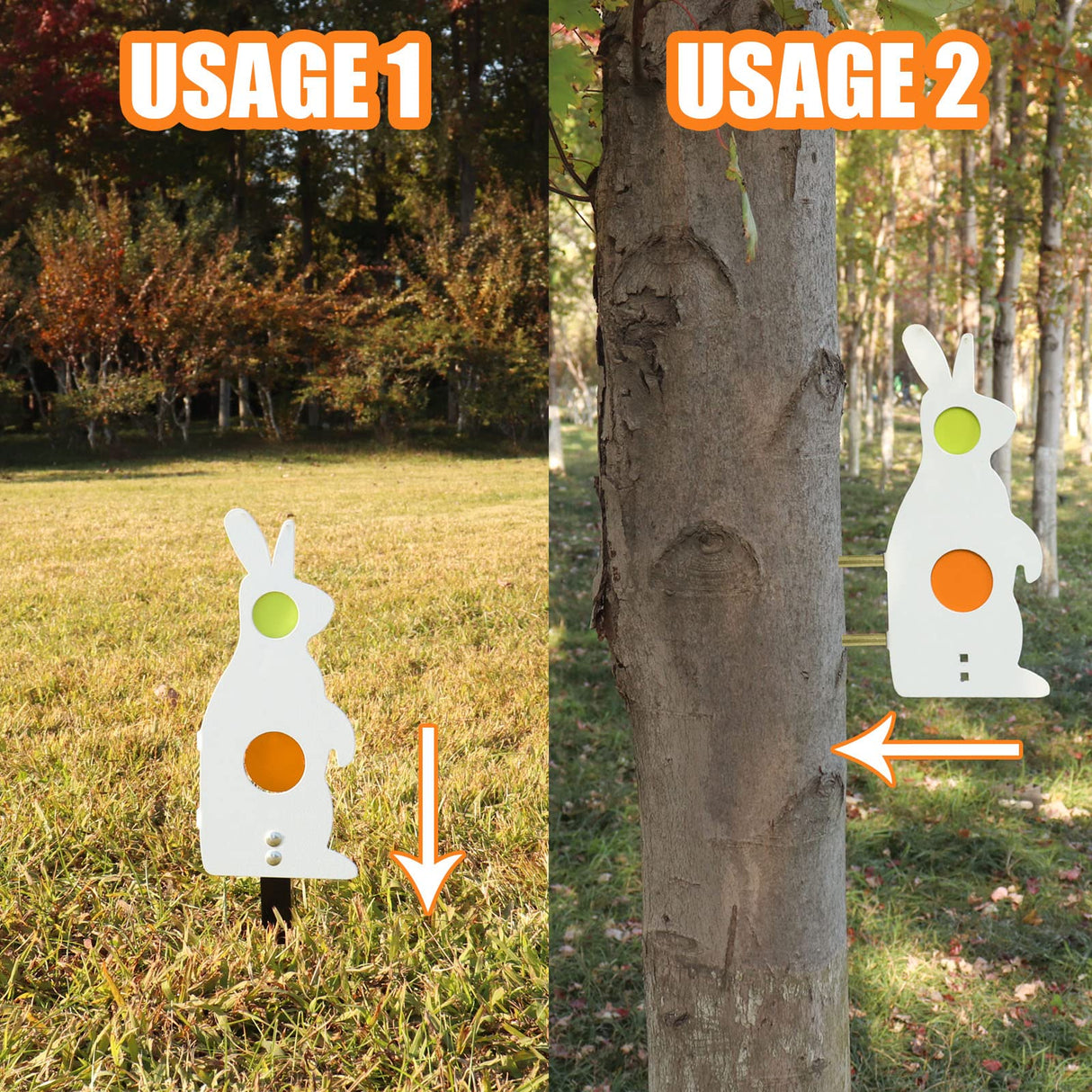 Highwild Metal Rabbit Resetting Target Neon Plates - Two Methods of Use - Rated for .22/.177 Air Guns Highwild
