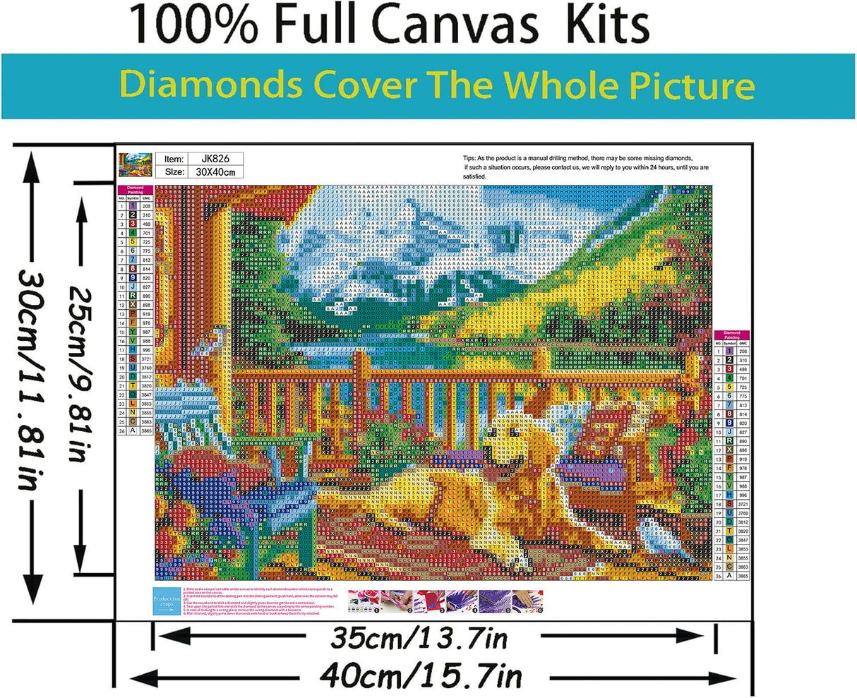 CHWGLFGG 5D Diamond Art Kits for Adults Beginners, Dog Mountain Diamond Painting Kits, DIY Full Round Drill Paint by Diamonds Dot Gem Art for Adults, Home Wall Decor 12x16 Inch CHWGLFGG